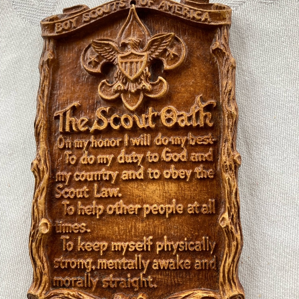 Vintage Boy Scout Oath Plaque